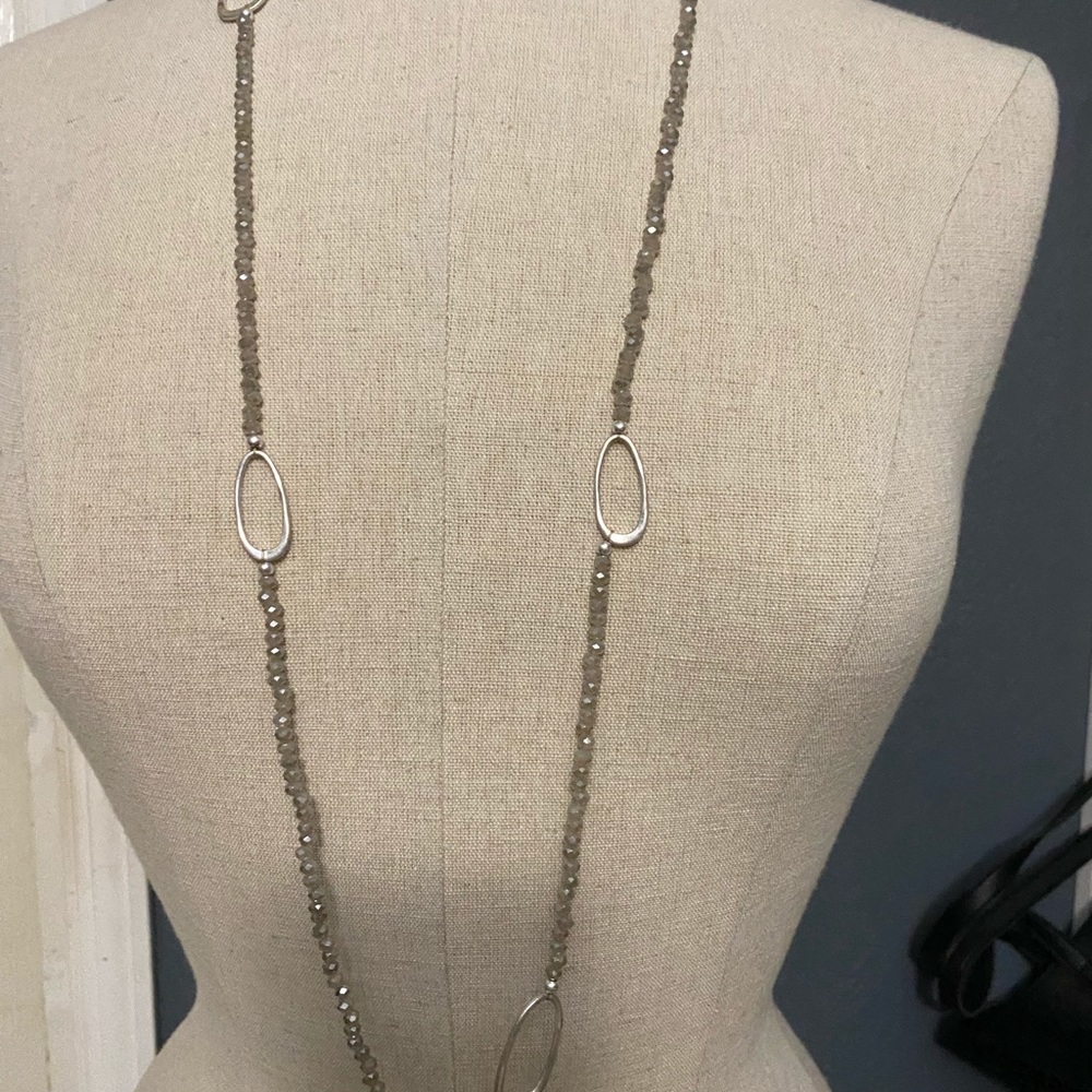 Silver bead necklace